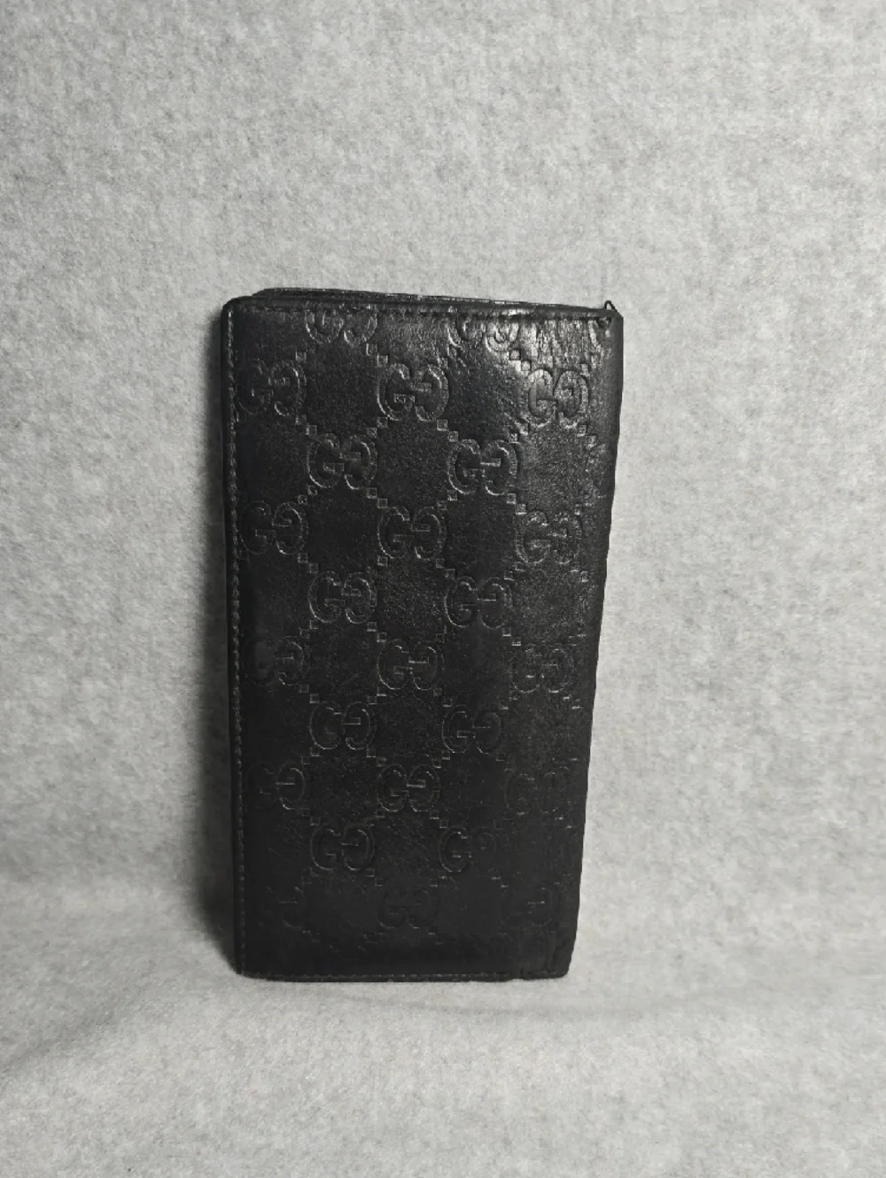 Gucci Guccissima Black Embossed GG Leather Long Wallet Vintage